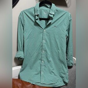 Vineyard Vines Boys XL Green Plaid Performance Shirt